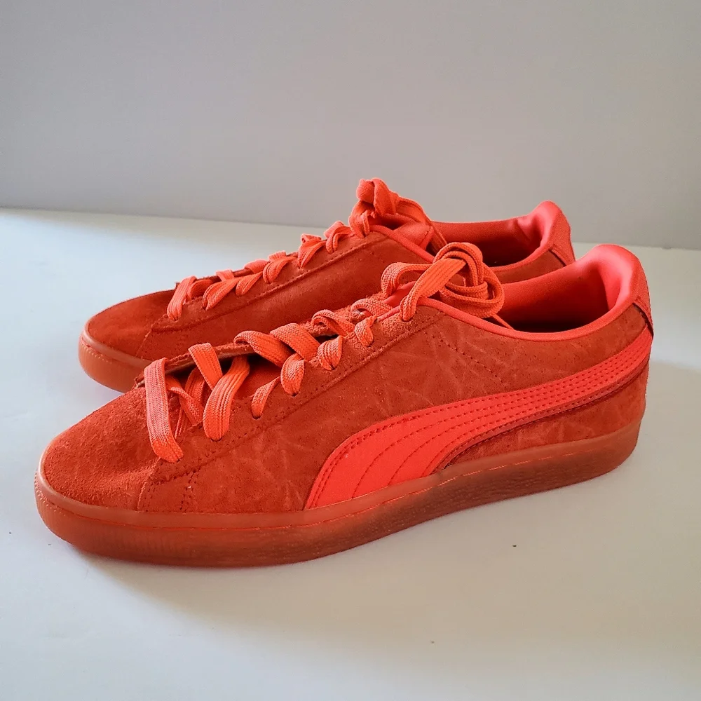 Puma Suede Triplex Mono Sneakers Shoe Red Women's Size 5.5 - Picture 3 of 10